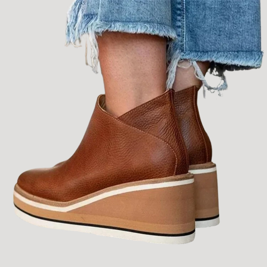 Stövletter dam med platå – boots med kilklack