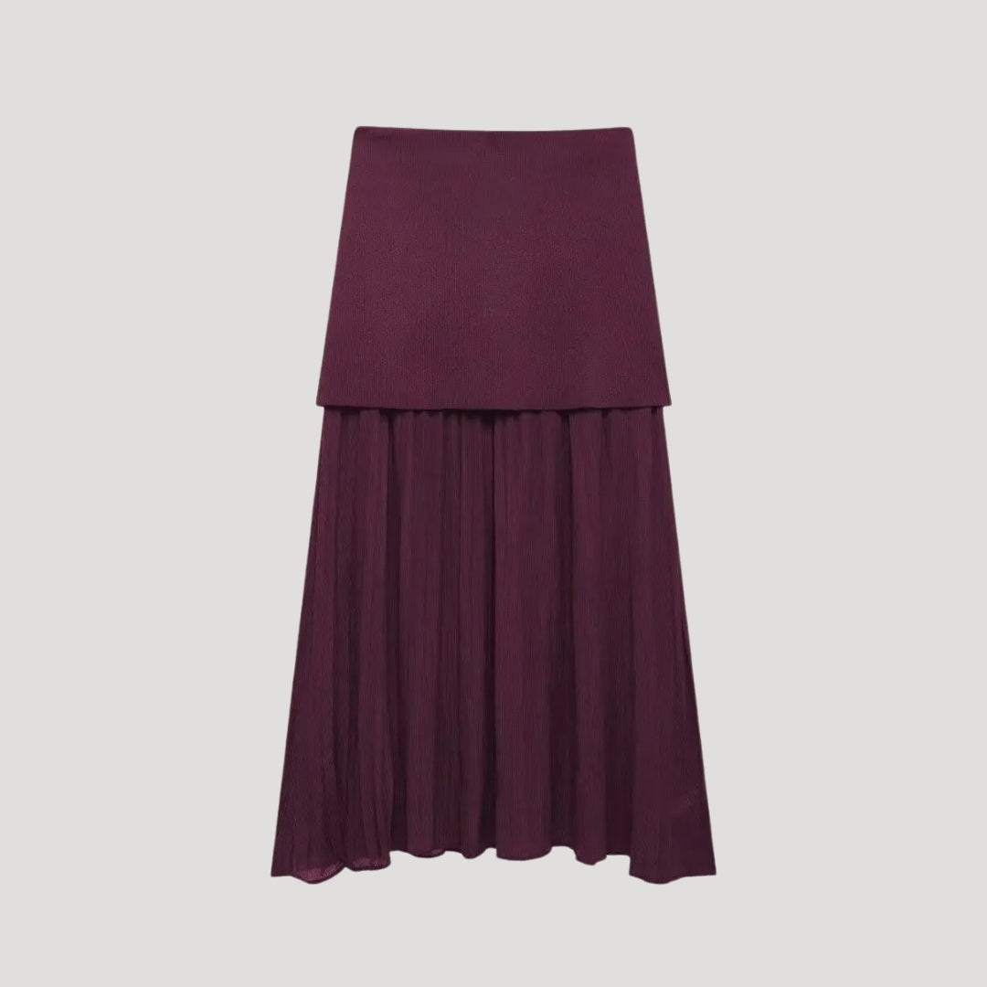 Matchande set dam – väst med plisserad kjol