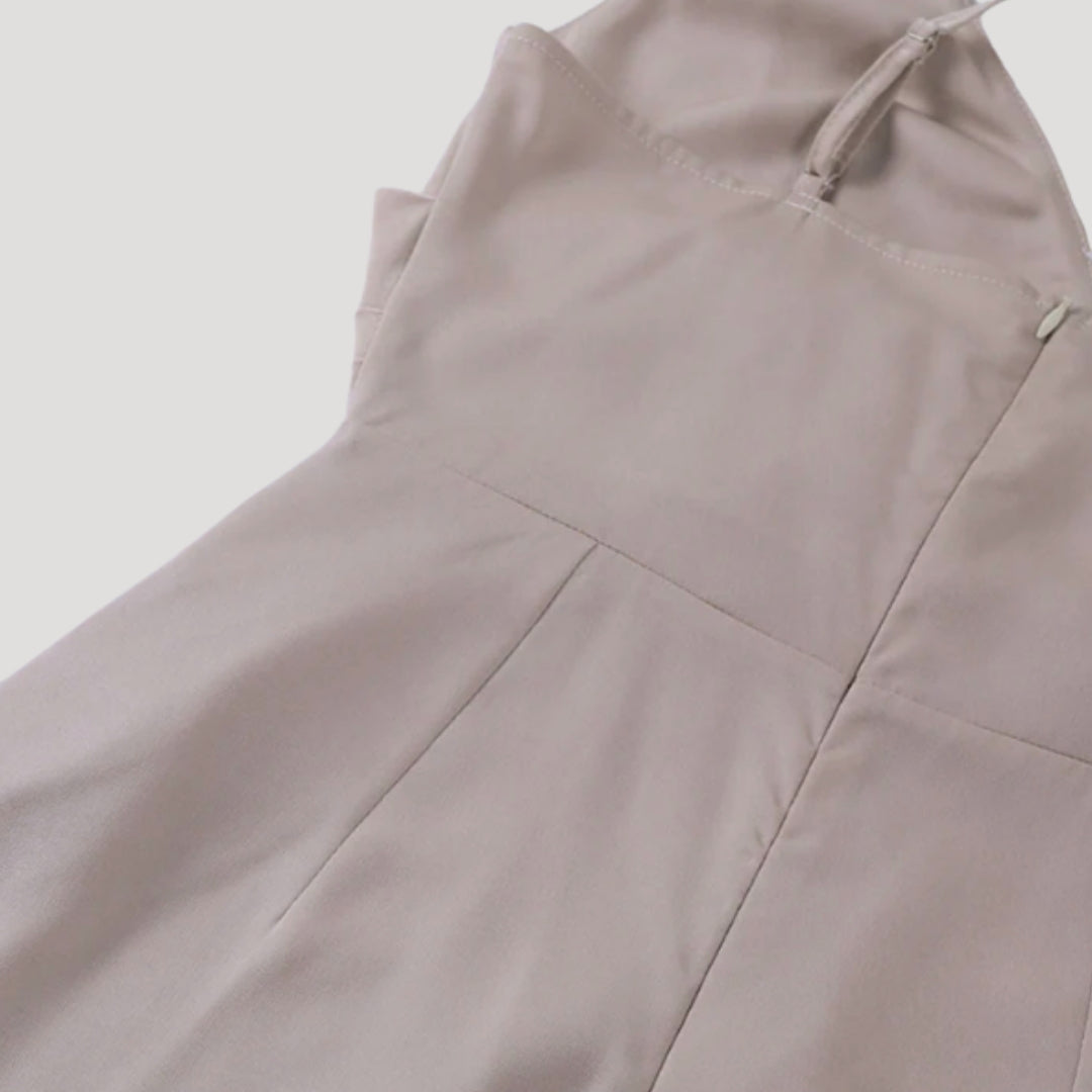 Sommarklänning dam maxiklänning med slits och drapering