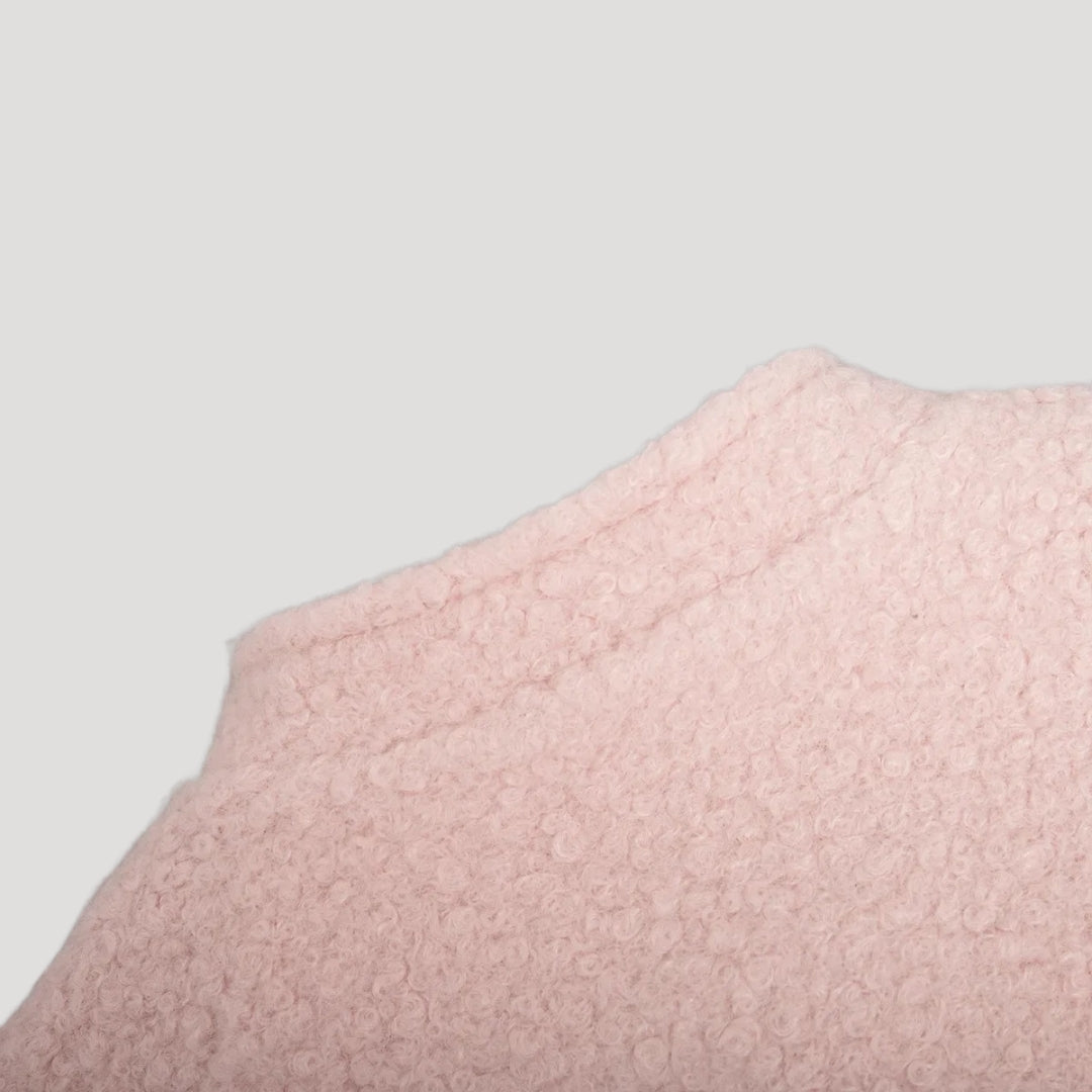 Dam bomberjacka i boucle teddy rosa med dragkedja 7