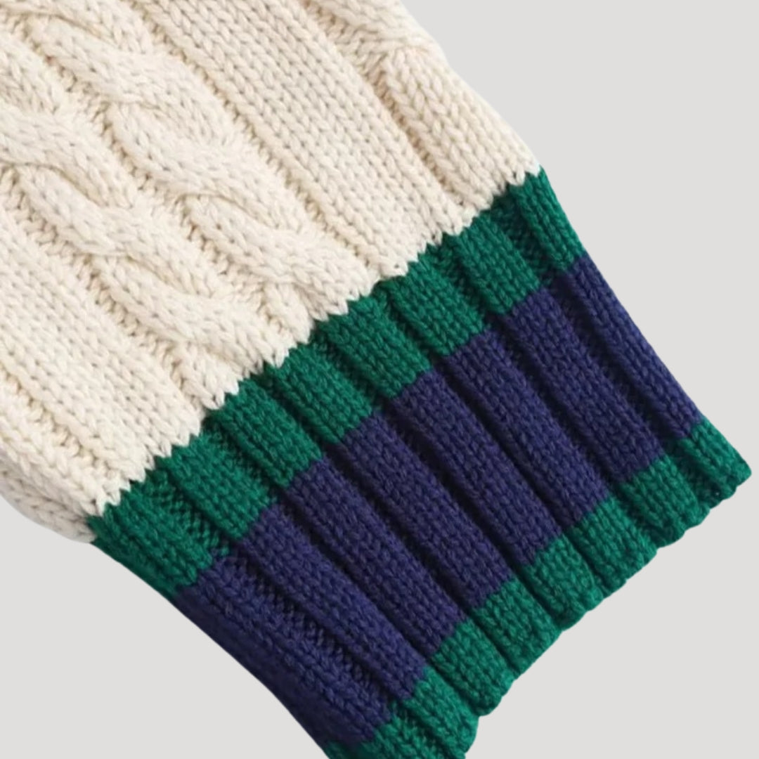 Dam chunky kabelstickad kofta med knäppning för höst och vår 4