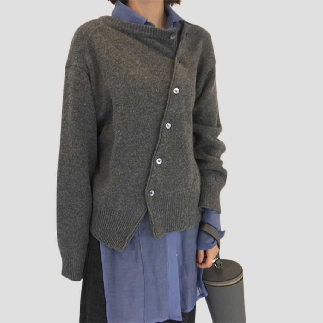 Dam chunky stickad vinterkardigan överdimensionerad passform 1