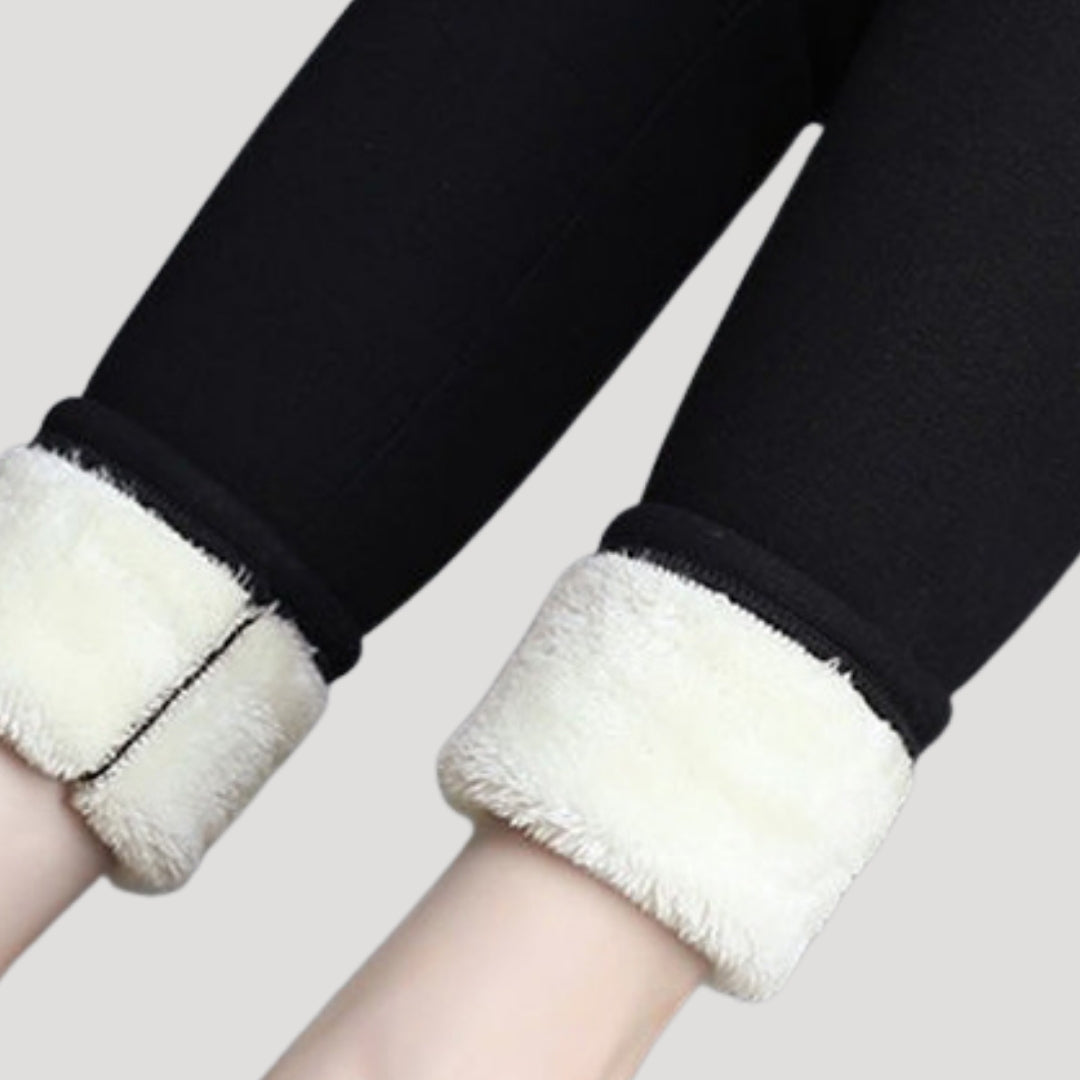 Dam fodrade leggings i fleece för kalla vinterdagar 2