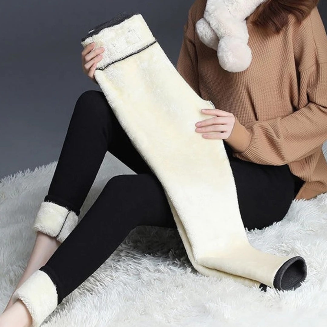 Dam fodrade leggings i fleece för kalla vinterdagar 5