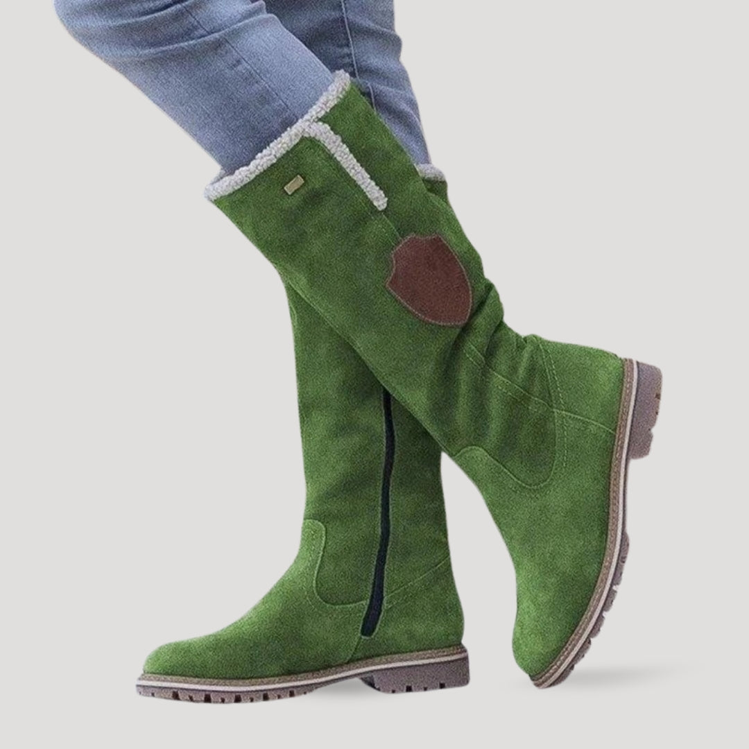 Dam fodrade vinterstövlar knähöga för kalla dagar 1