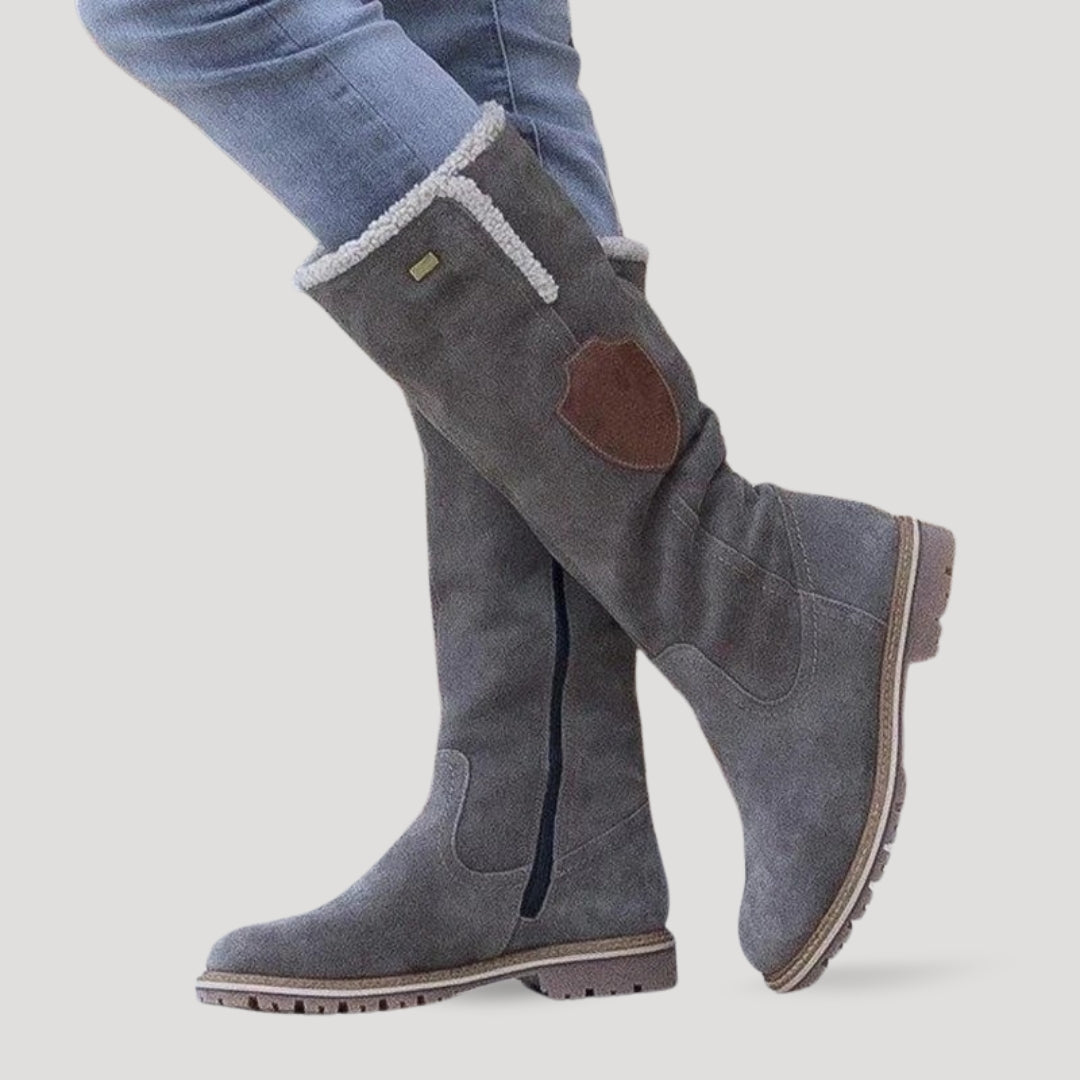 Dam fodrade vinterstövlar knähöga för kalla dagar 2