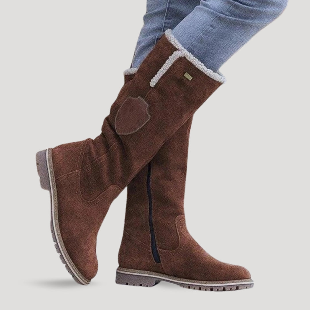 Dam fodrade vinterstövlar knähöga för kalla dagar 3