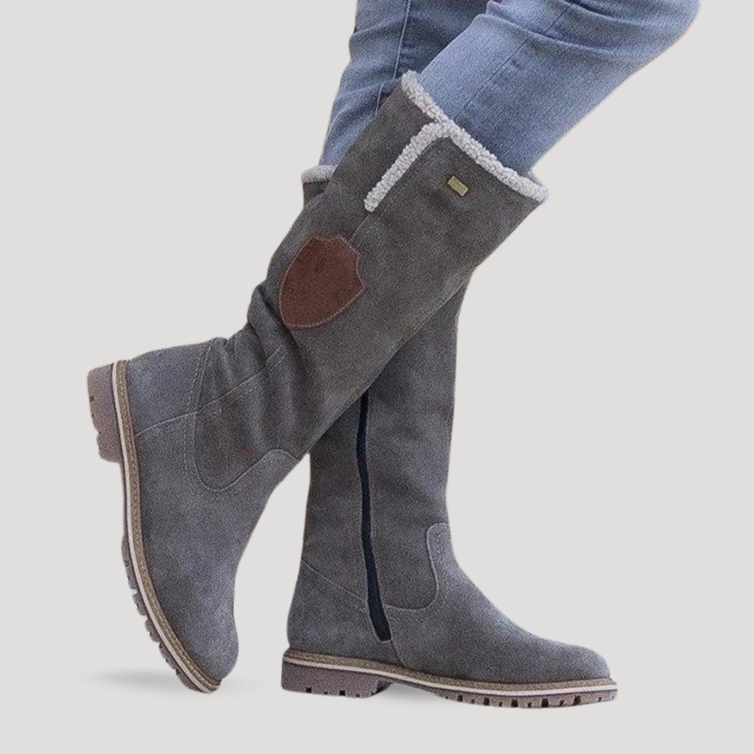 Dam fodrade vinterstövlar knähöga för kalla dagar 5