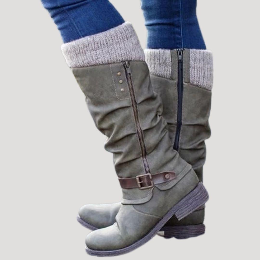 Dam fodrade vinterstövlar knähöga vattentåliga för vinter 3