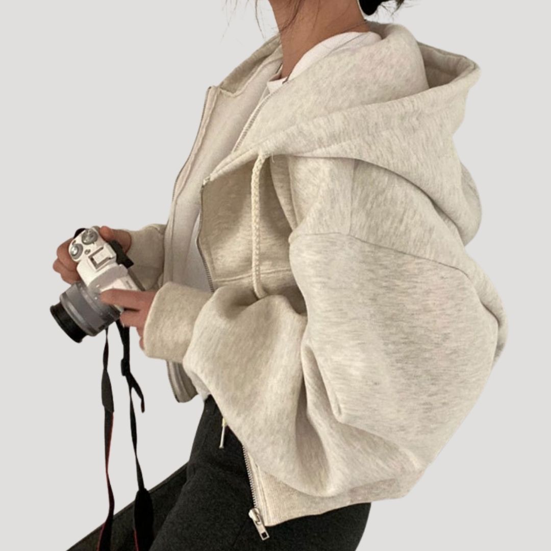 Dam hoodie med dragkedja för kalla vinterdagar 1