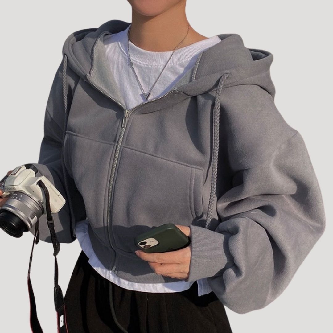 Dam hoodie med dragkedja för kalla vinterdagar 4