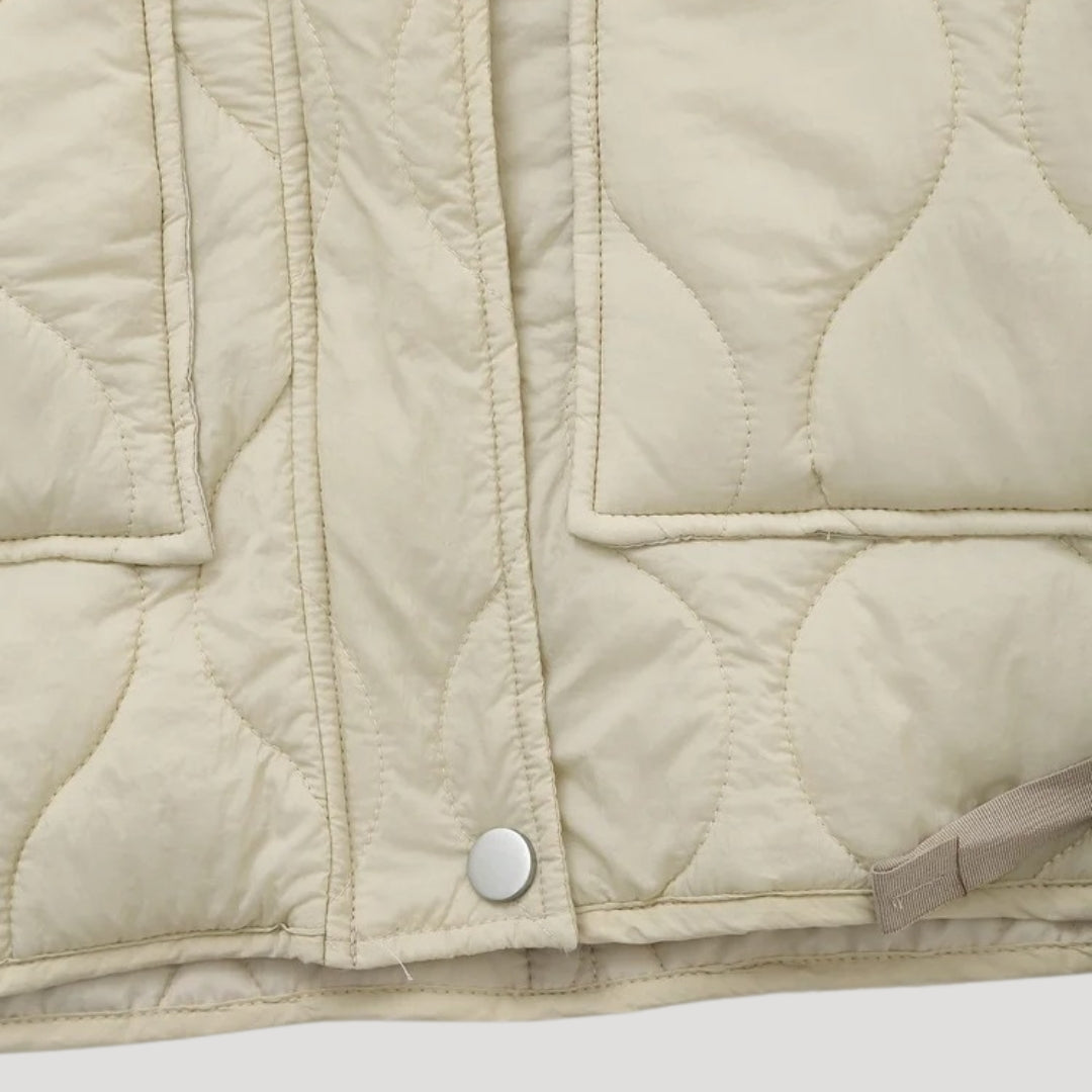 Dam kort puffer vinterjacka med hög hals för kallt väder 5