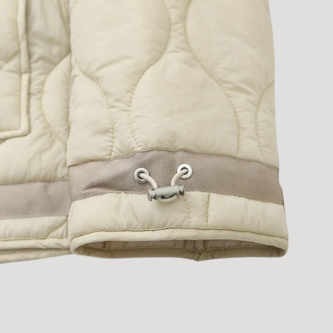 Dam kort puffer vinterjacka med hög hals för kallt väder 6