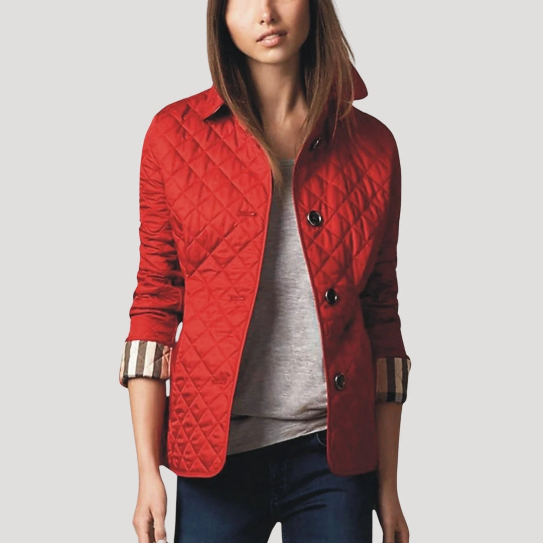 Dam lätt quiltad sommarjacka med knappstängning 4