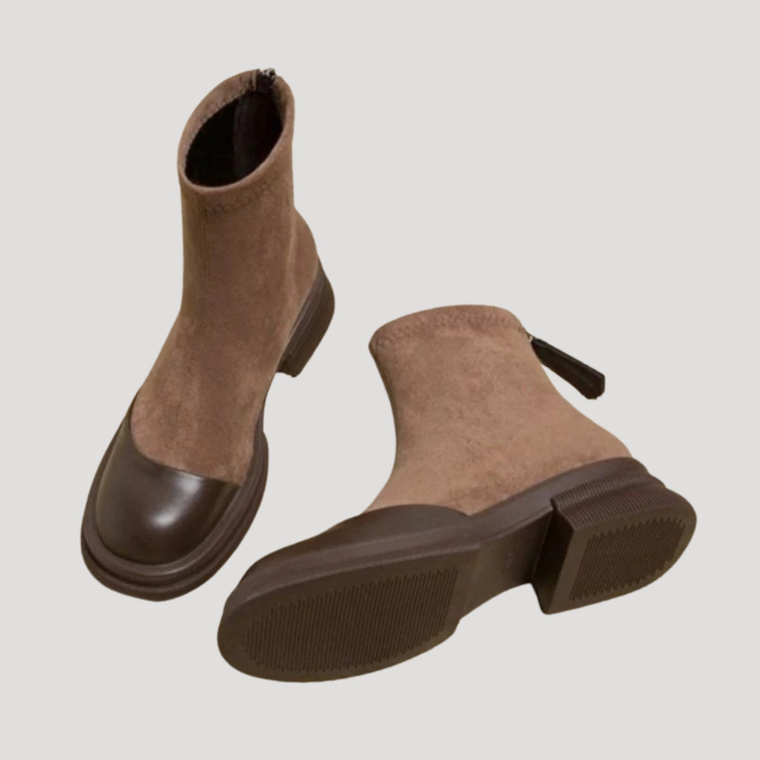 Dam mocka-textur ankelstövlar med dragkedja för kvinnor 2