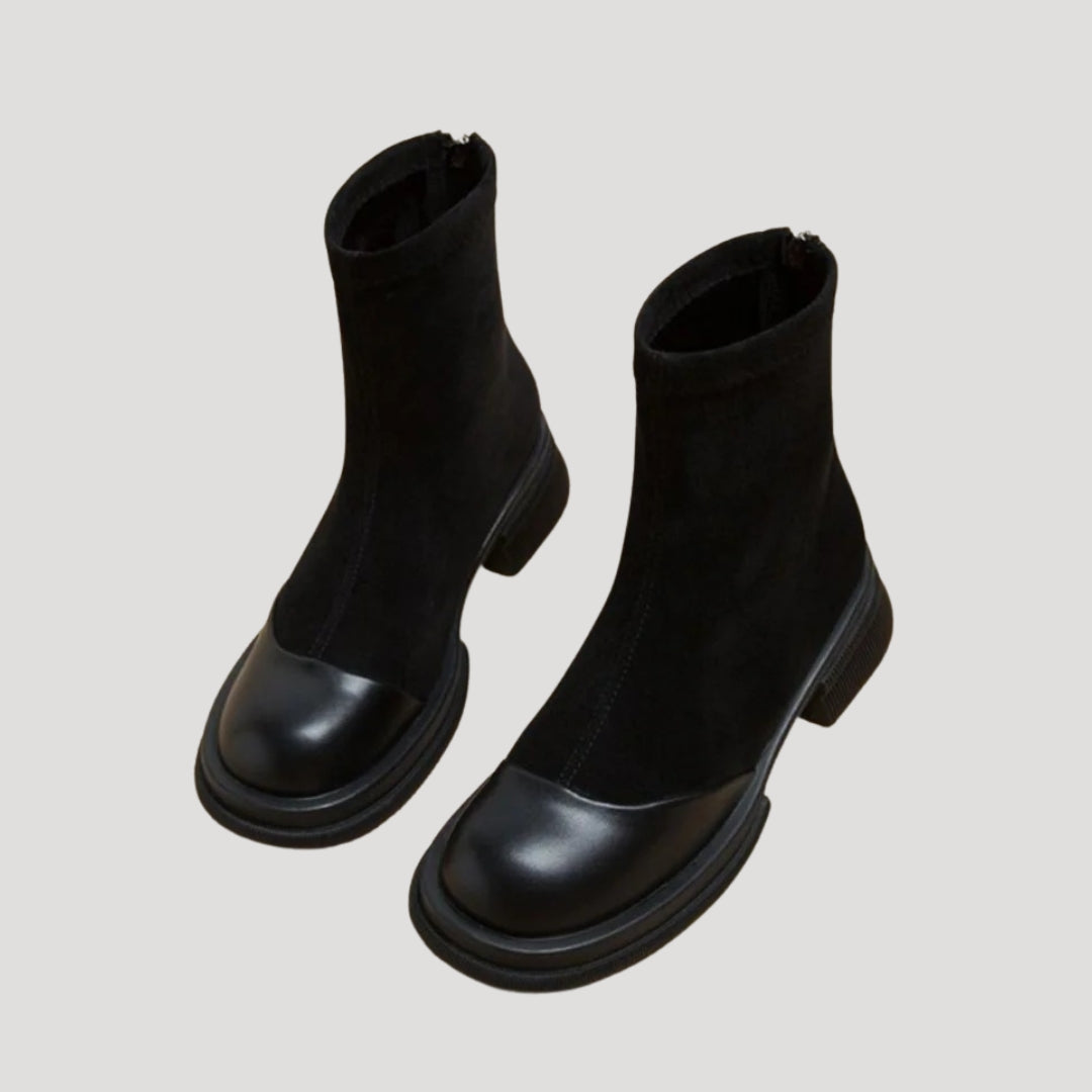 Dam mocka-textur ankelstövlar med dragkedja för kvinnor 3