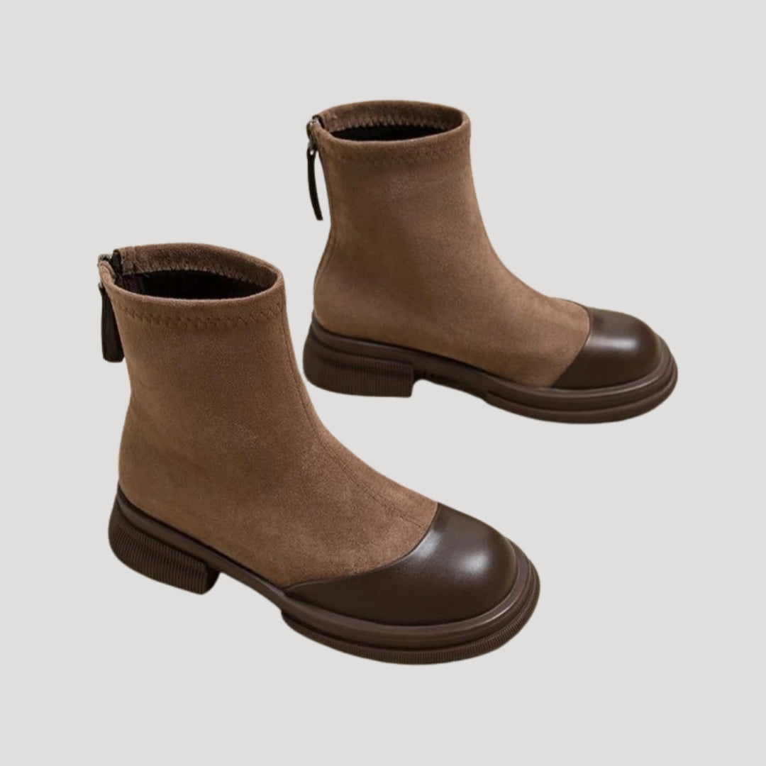 Dam mocka-textur ankelstövlar med dragkedja för kvinnor 4