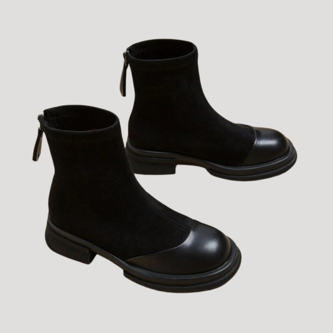 Dam mocka-textur ankelstövlar med dragkedja för kvinnor 5