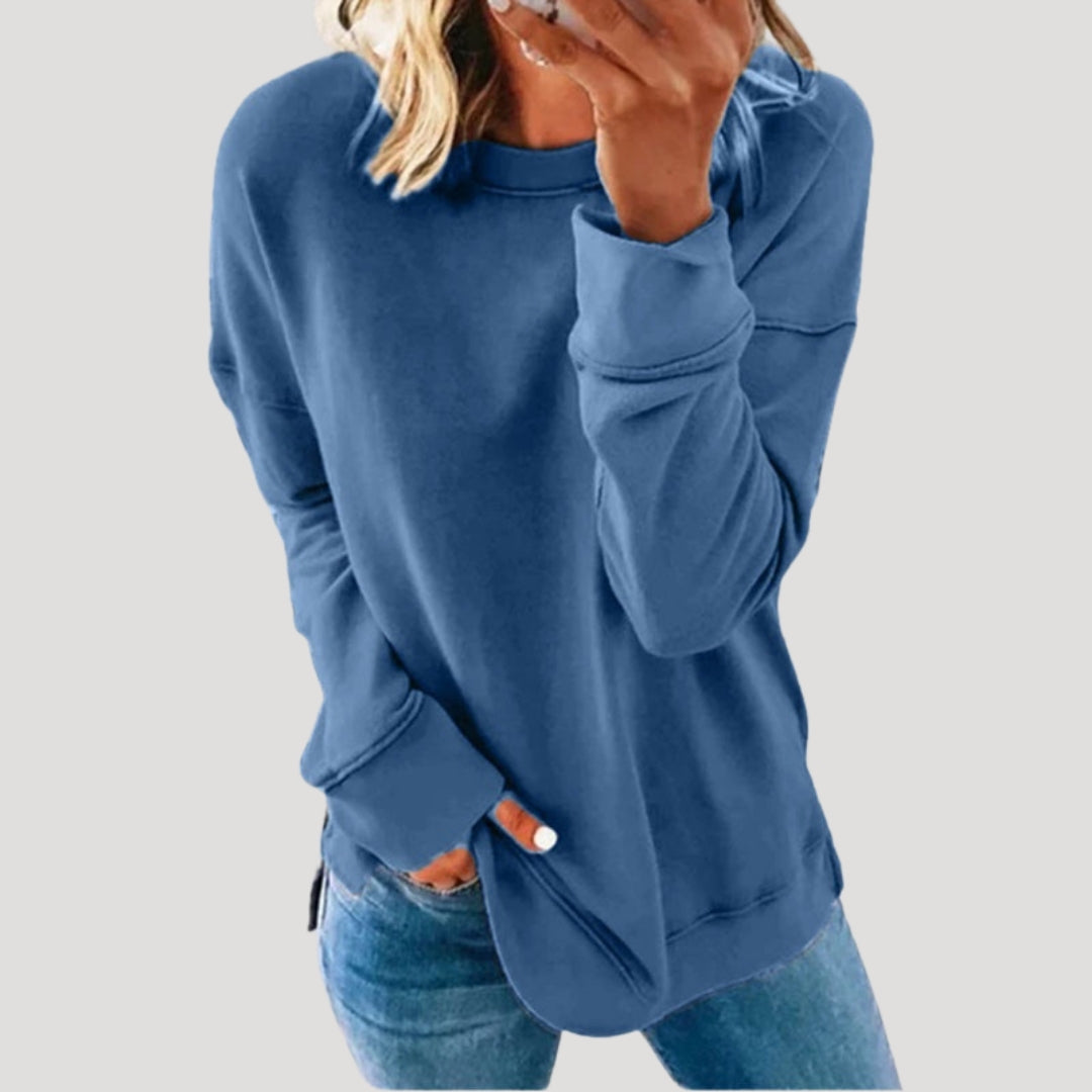 Dam överdimensionerad långärmad vintertröja i mjukt material 8