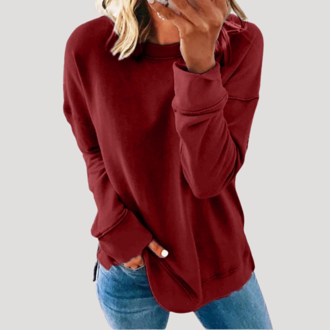 Dam överdimensionerad långärmad vintertröja i mjukt material 9