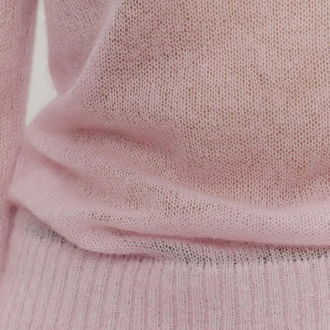 Dam stickad crewneck tröja i ren ull för alla säsonger 3