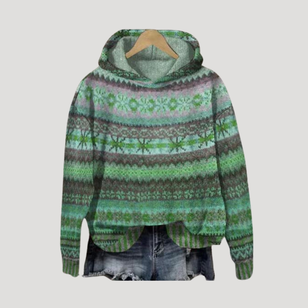 Dam stickad överdimensionerad vintertröja i avslappnad stil 2