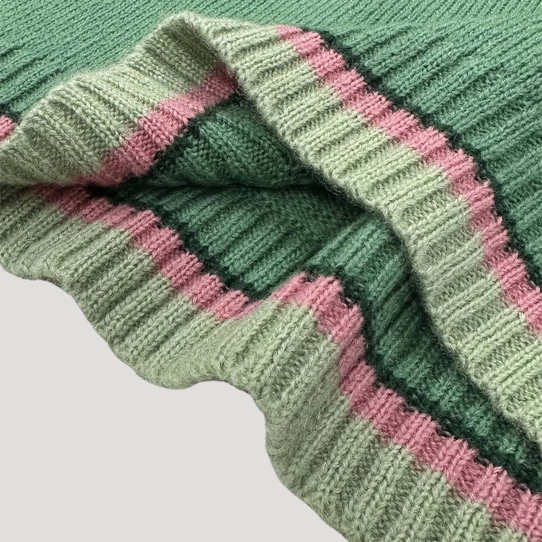 Dam stickad randig tröja lätt casual jumper för vår och sommar 2