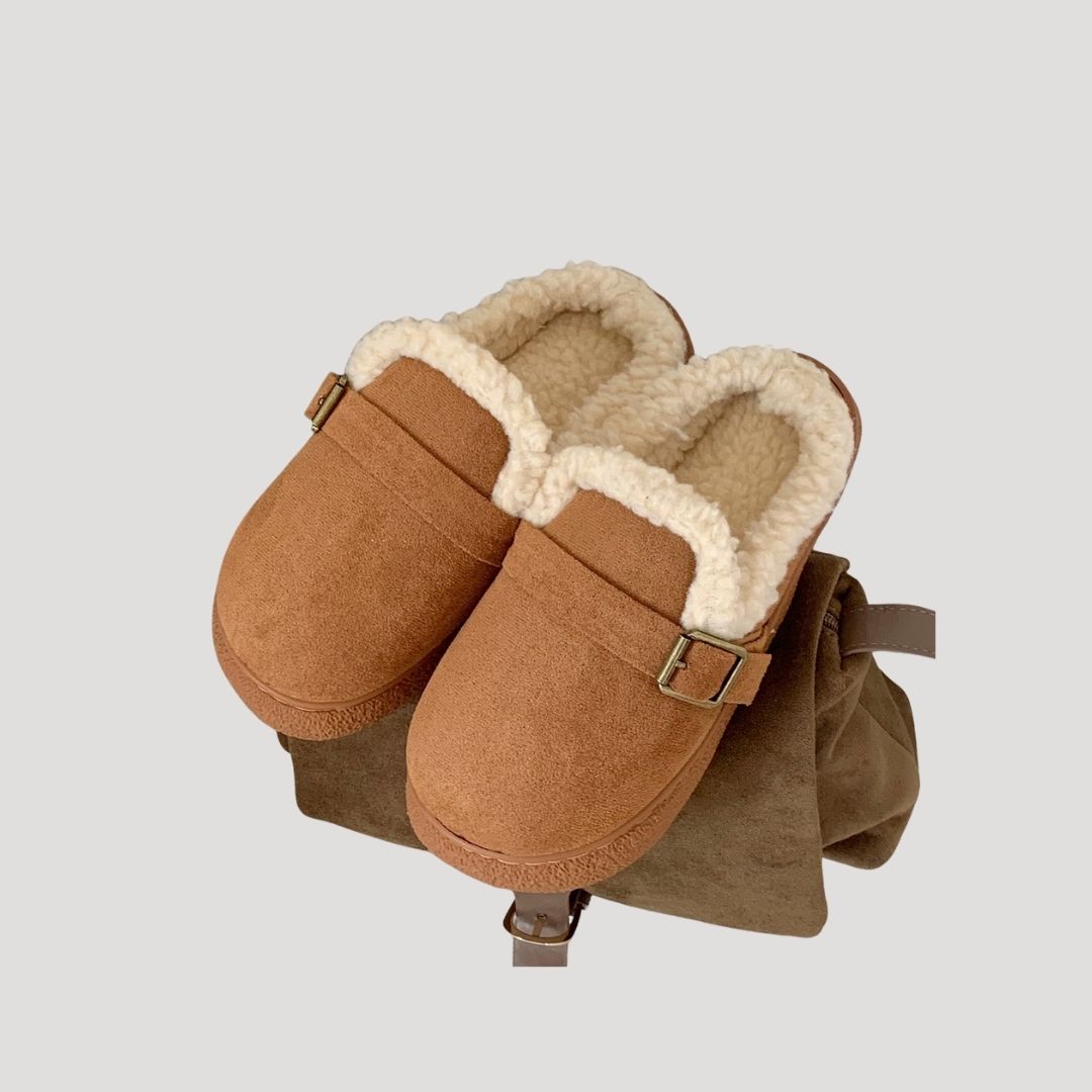 Dam varma damtofflor i fleece för inomhusbruk 3