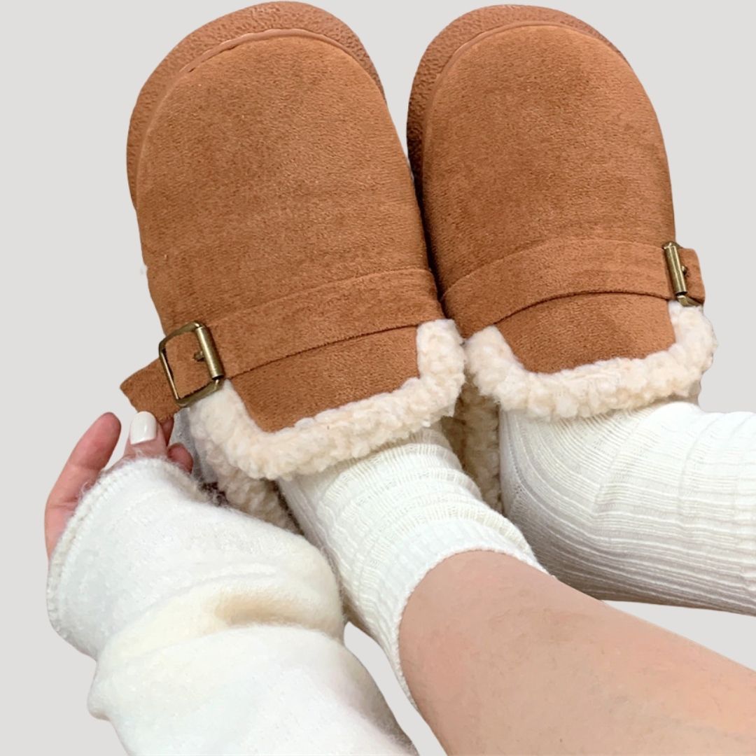 Dam varma damtofflor i fleece för inomhusbruk 4