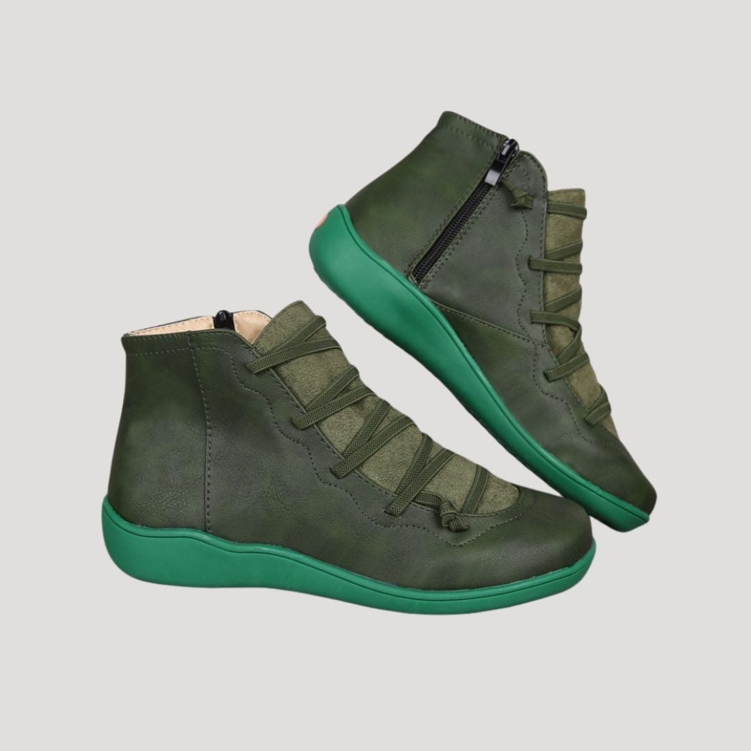 Dam vattentäta läder ankelstövlar för vinterbruk 5