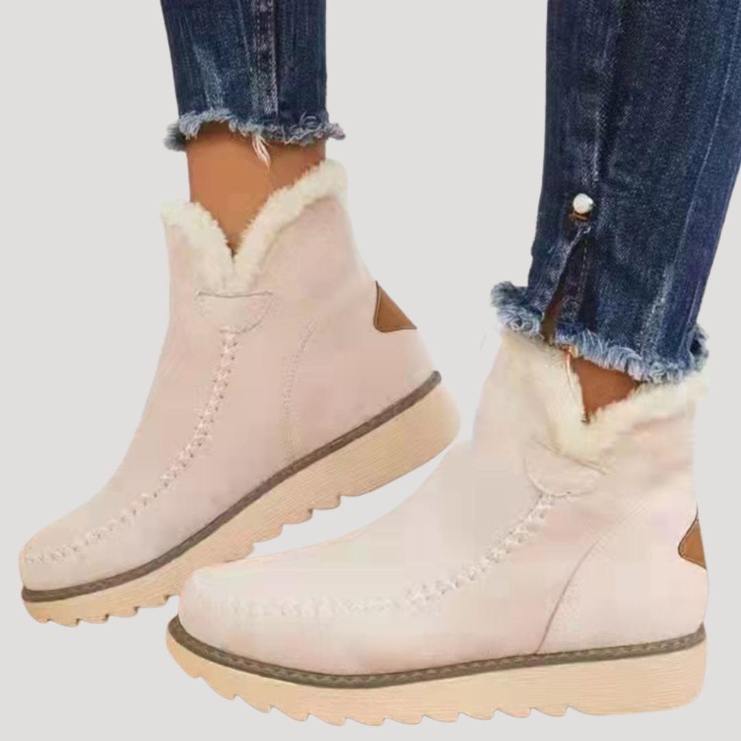 Dam vattentäta mocka ankelstövlar med pälsfoder vinter 2