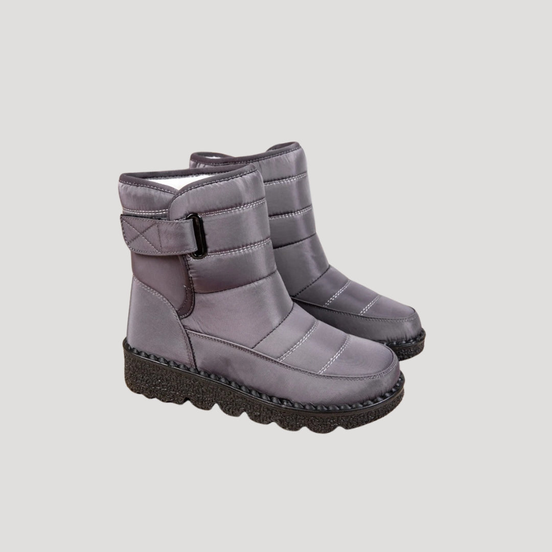 Dam vattentäta vintersnöstövlar med fleecefoder och halkskydd 0