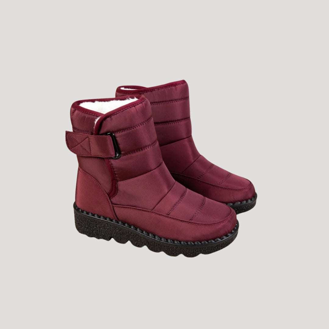 Dam vattentäta vintersnöstövlar med fleecefoder och halkskydd 1