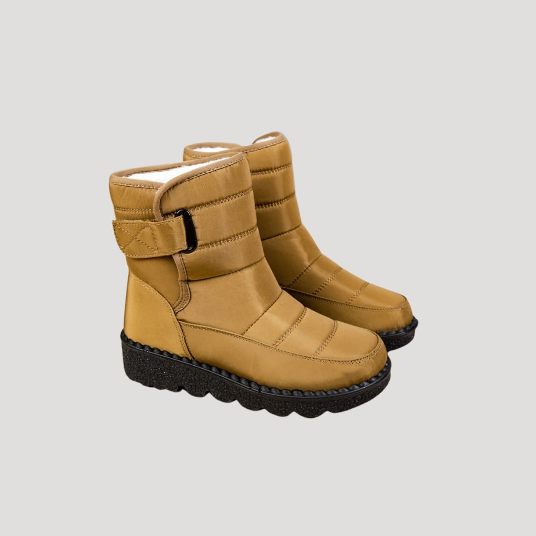 Dam vattentäta vintersnöstövlar med fleecefoder och halkskydd 4