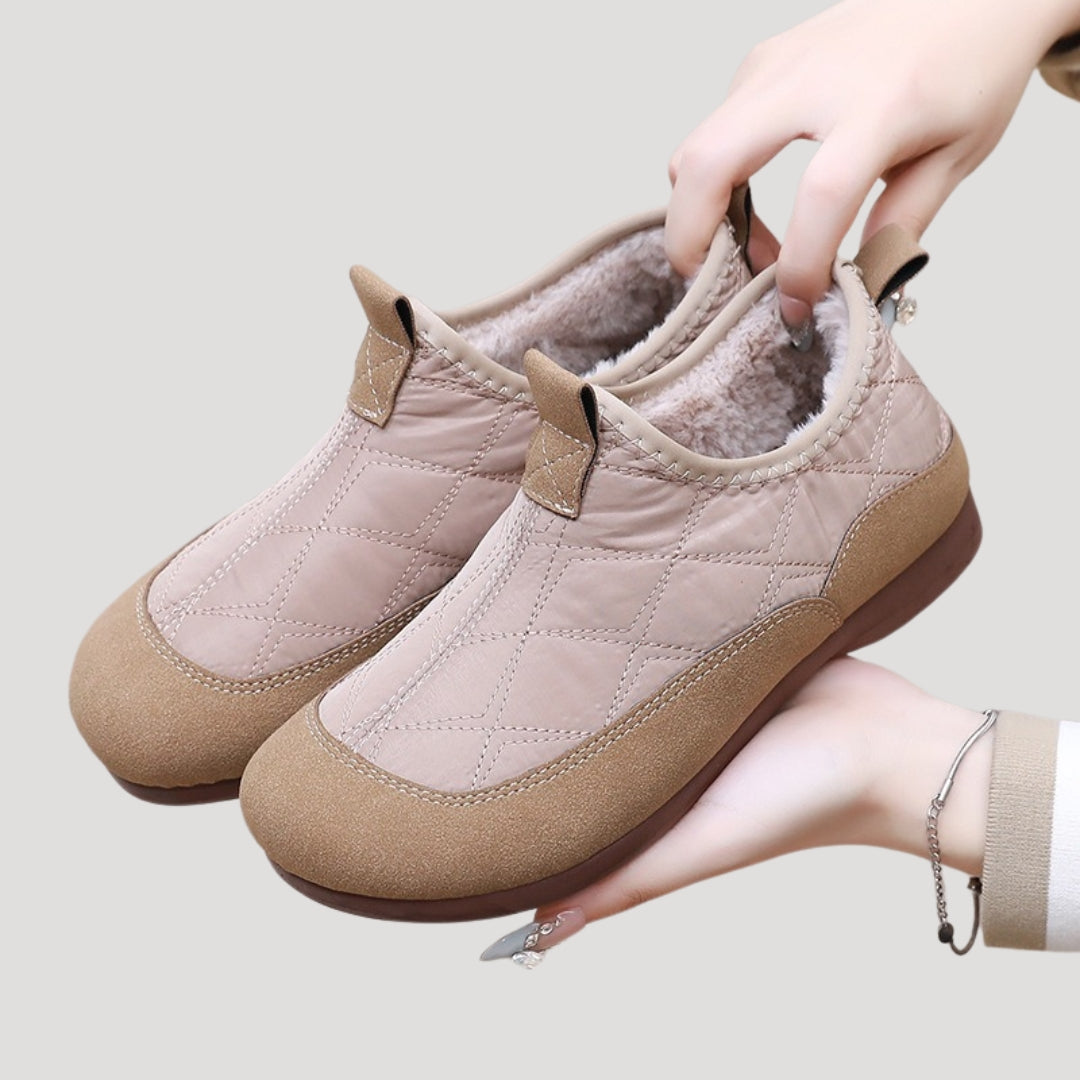 Dam vinterskor slip-on med fleecefoder för kalla månader 1