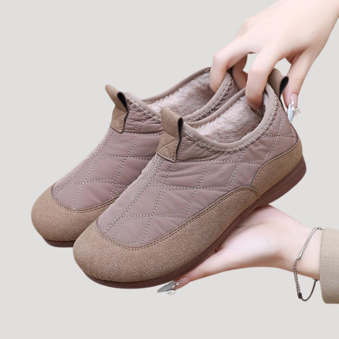 Dam vinterskor slip-on med fleecefoder för kalla månader 3