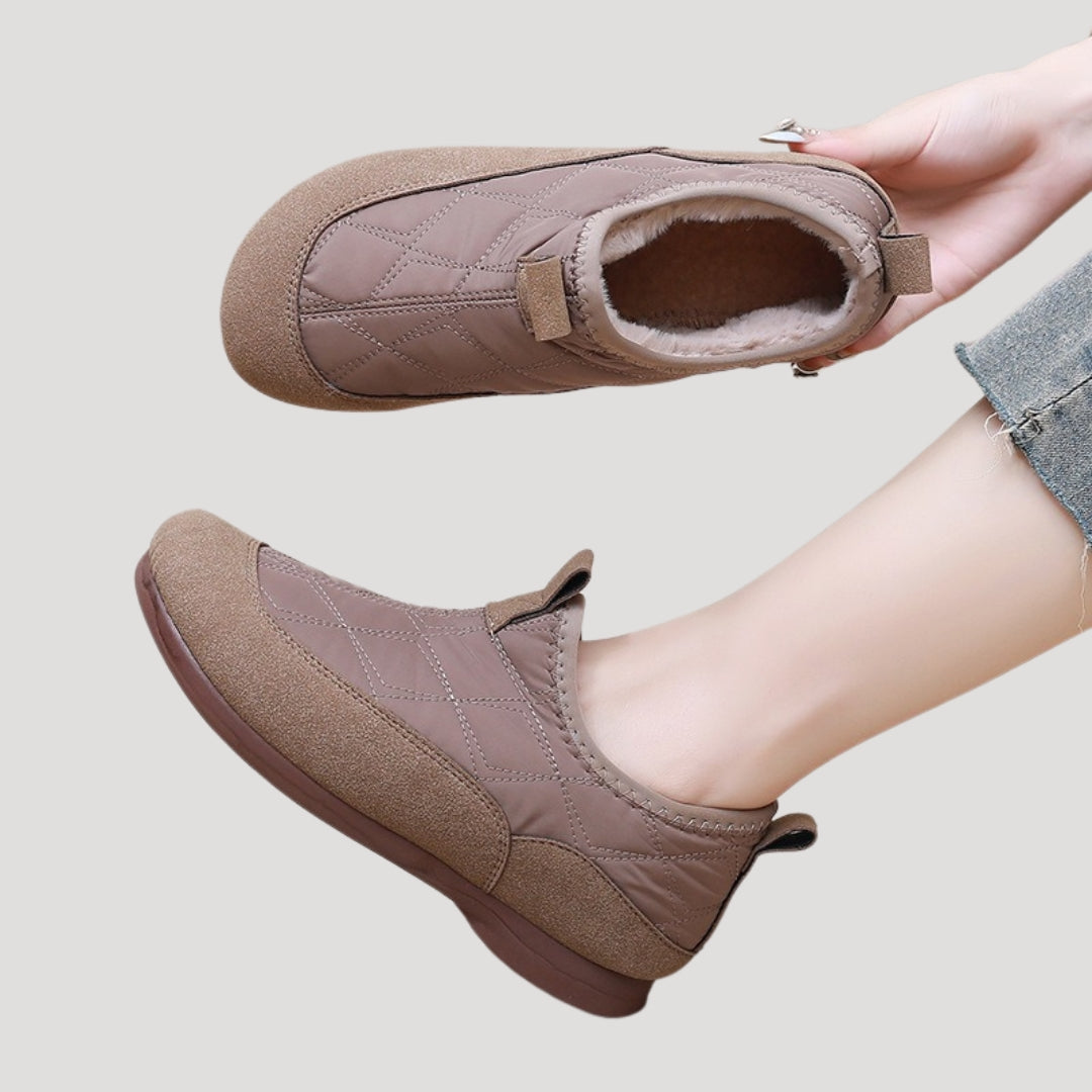 Dam vinterskor slip-on med fleecefoder för kalla månader 4