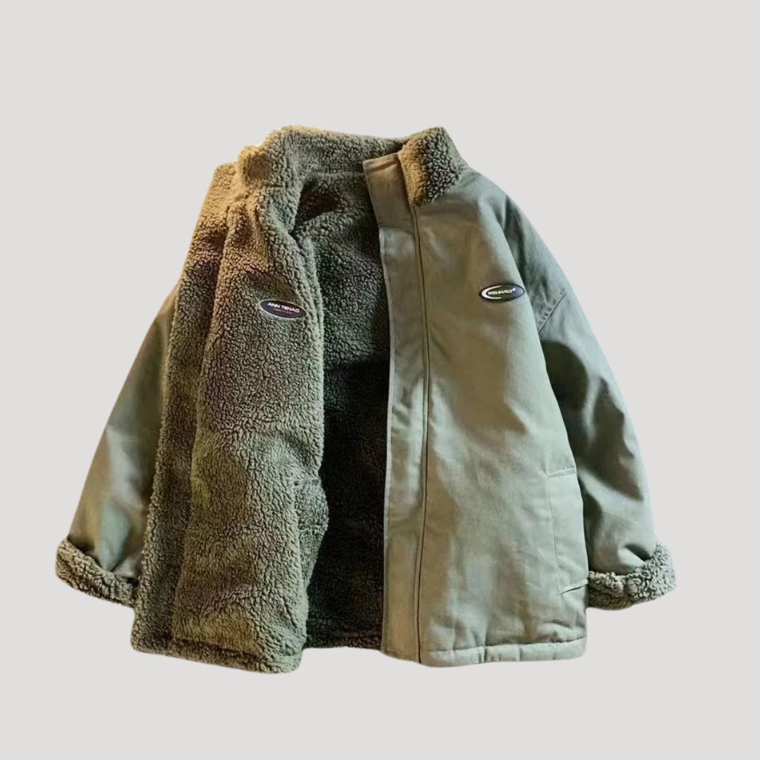 Vändbar fleecejacka för dam i rosa med hjärttryck. 5