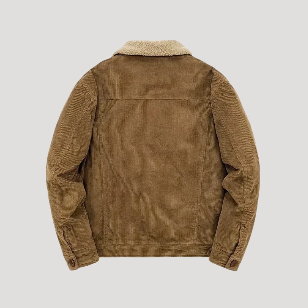 Herr jacka vinter shearling fodrad truckerjacka för kalla dagar 1