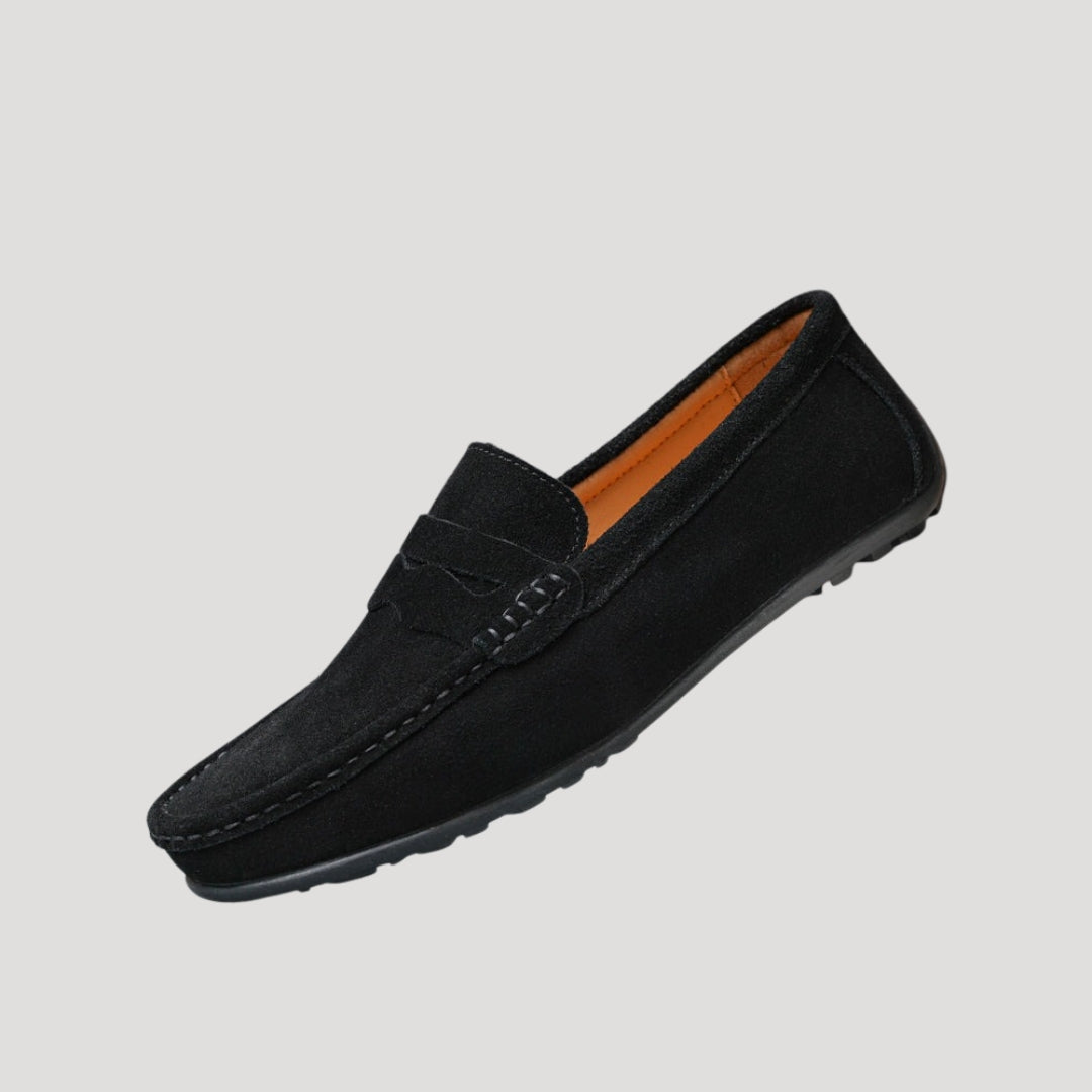 Herr loafers i mocka slip on klassisk stil bekväma vardagsskor