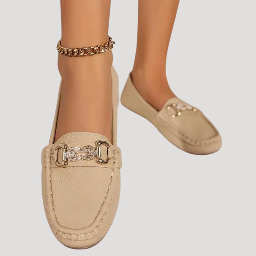 Dam loafers ballerina skor i slät design