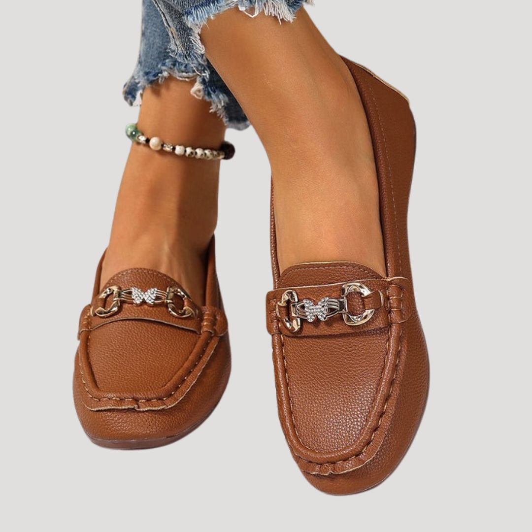 Dam loafers ballerina skor i slät design