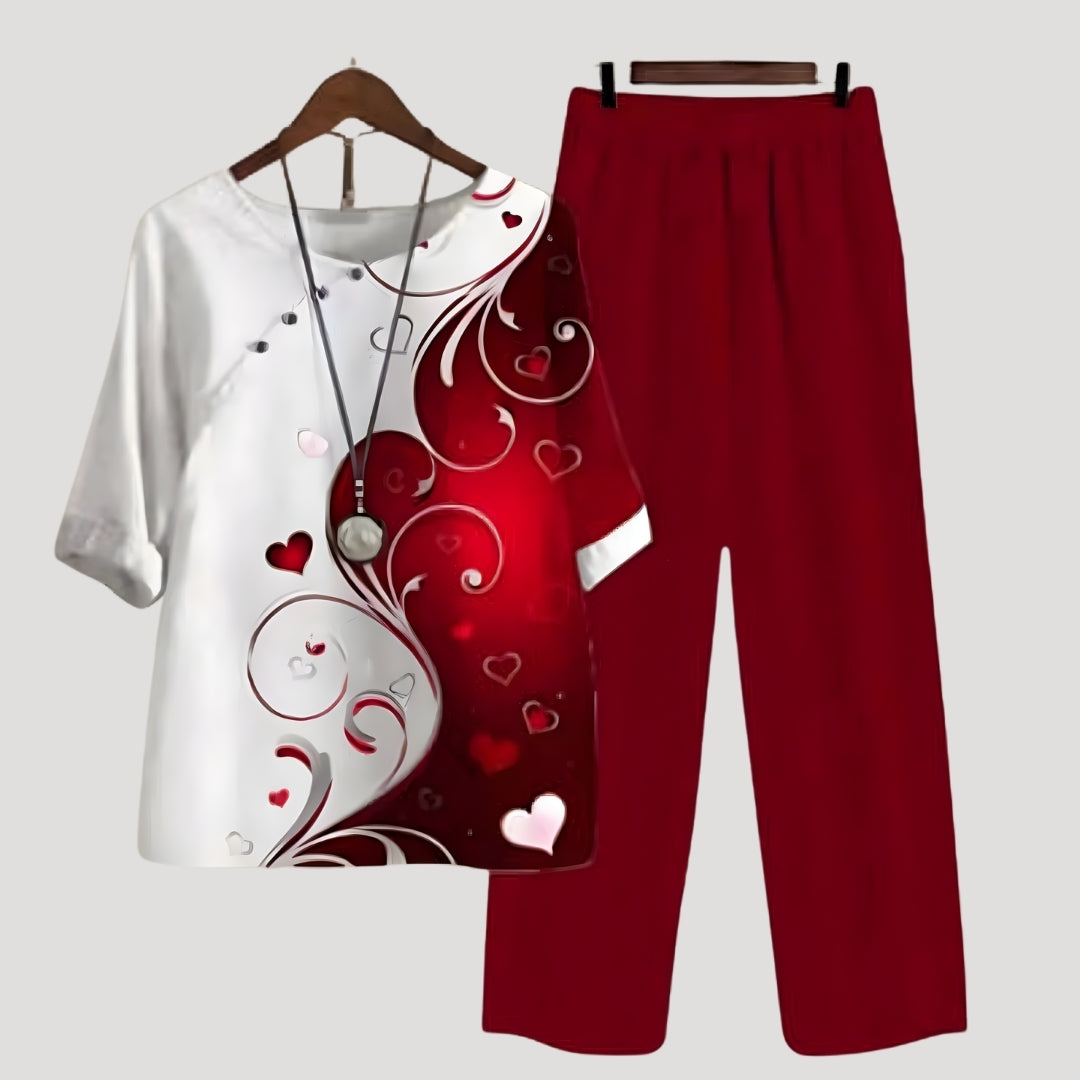 Dam matchande set med topp och byxa