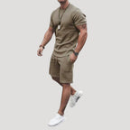 Herr tvådelat set med t shirt och shorts