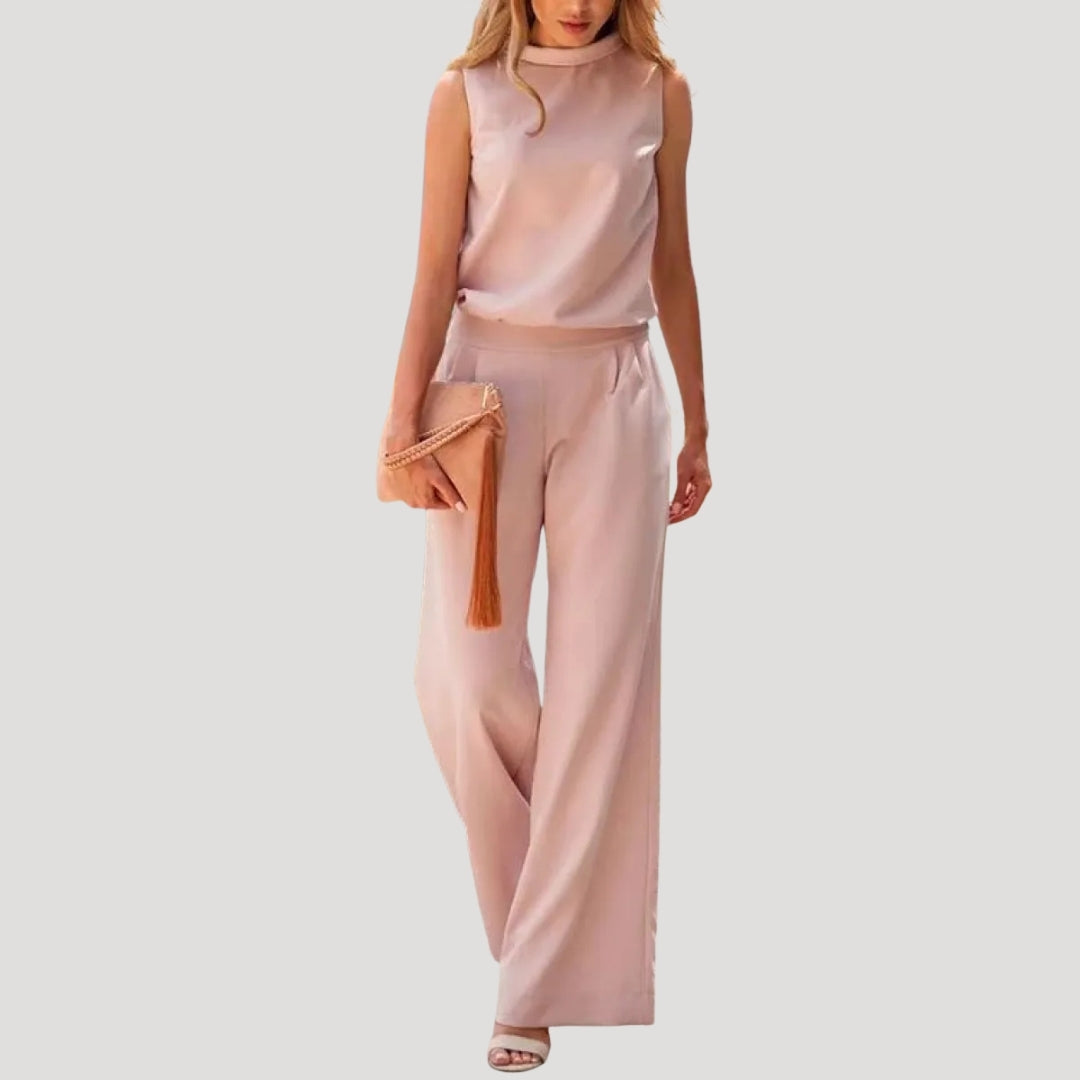Dam matchande set byxor och topp ärmlöst