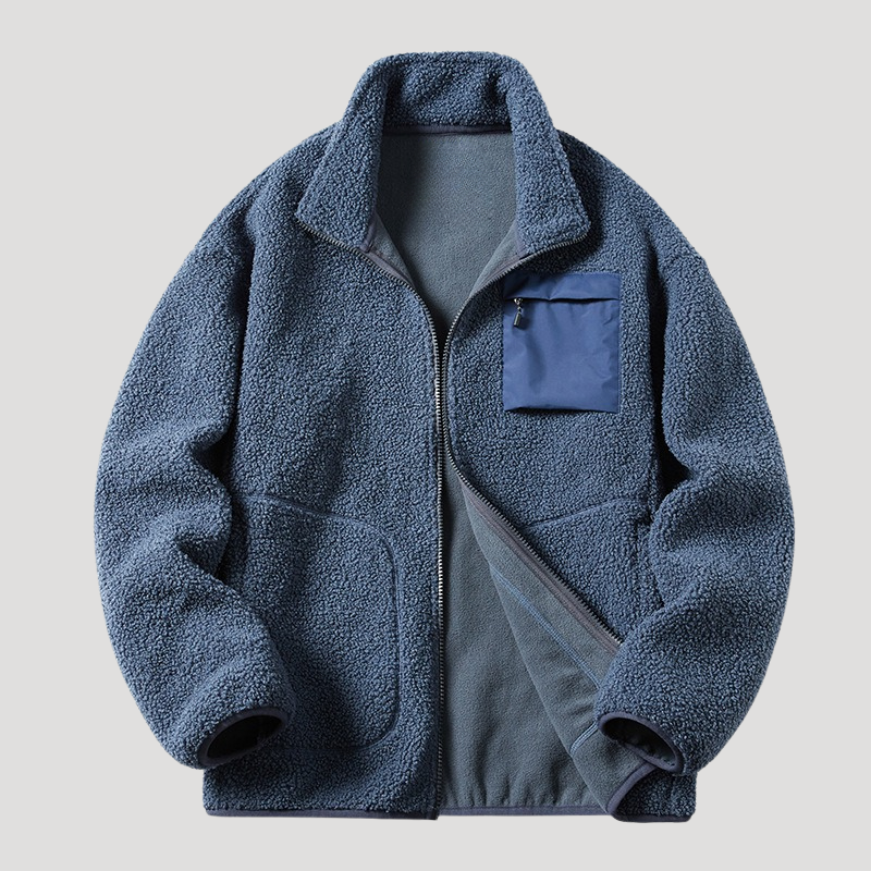 Herr Fleecejacka Polarfleece Utomhus Cardigan Med Dragkedja