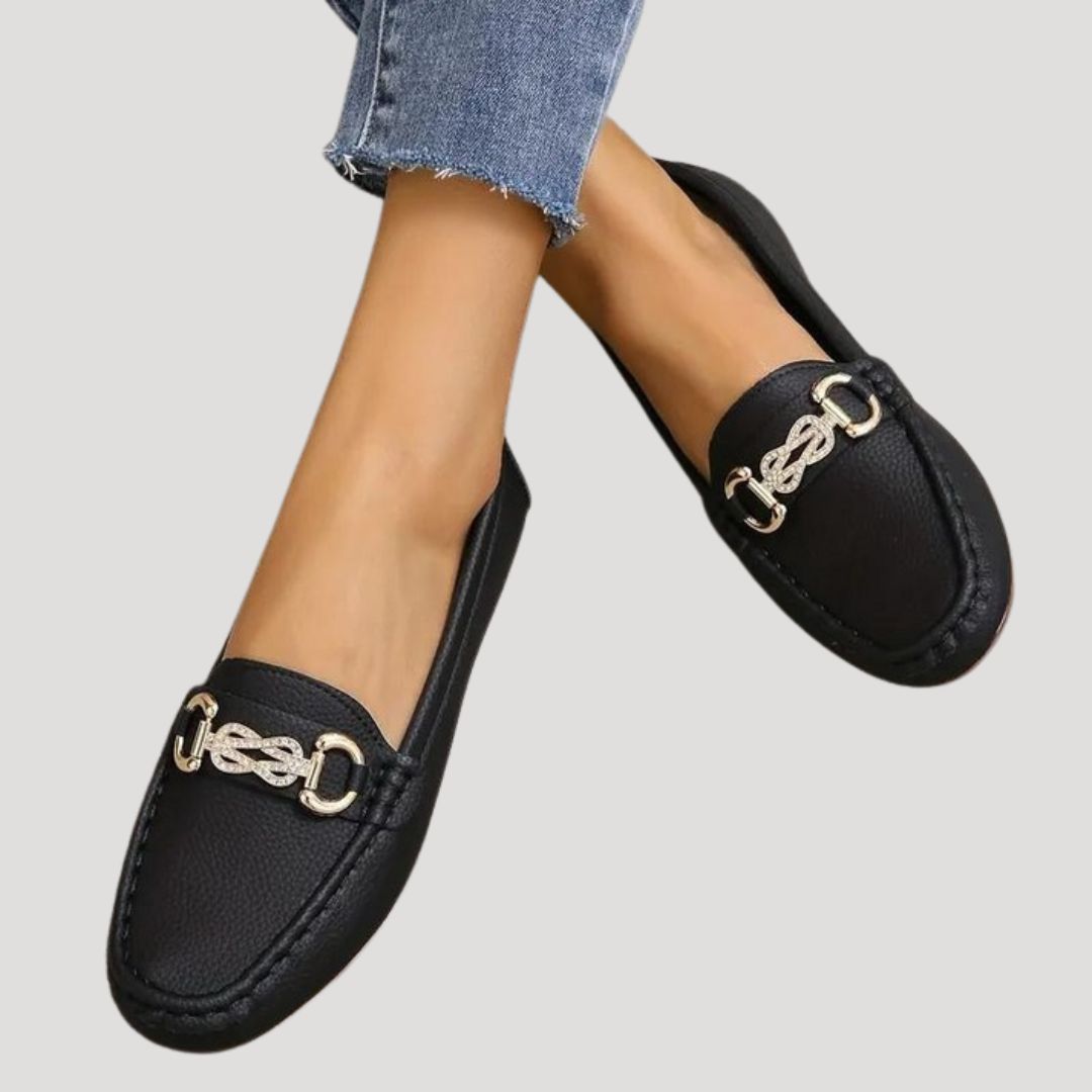 Dam loafers ballerina skor i slät design