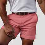 Herr chinos shorts med bälte och sidofickor
