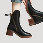 Dam ankelboots med klack dragkedja bekväma stilrena skor