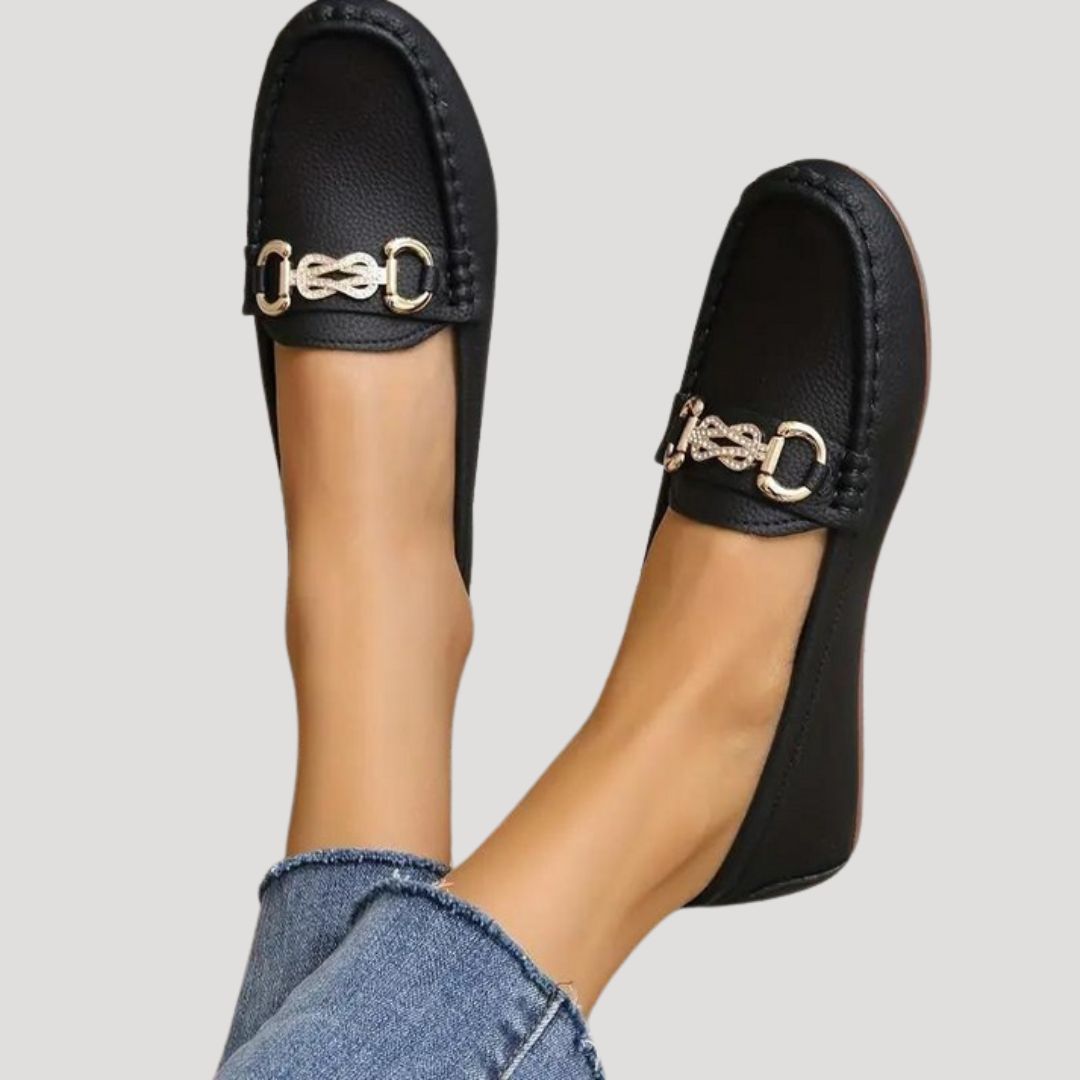 Dam loafers ballerina skor i slät design